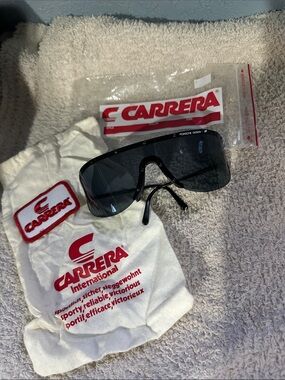Vintage Porsche Design by Carrera Black Shield Sunglasses with patch